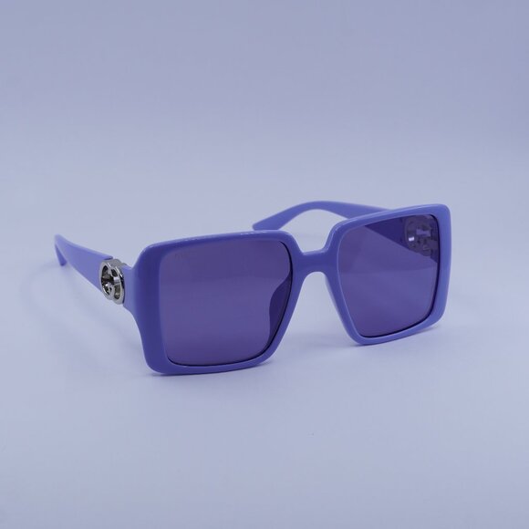 Gucci GG1692SA 004 Sunglasses Violet Square Frame, Violet Lenses - Picture 1 of 10